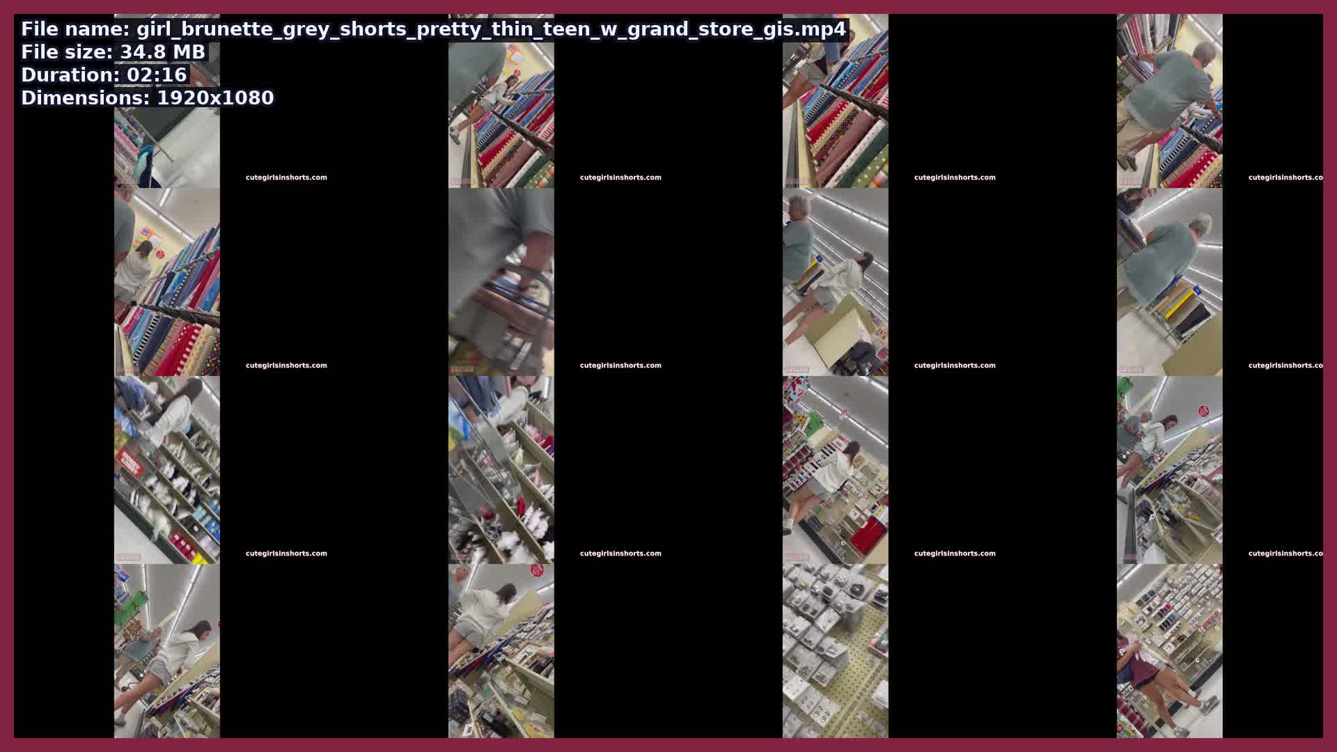 Girl Brunette Grey Shorts Pretty Thin Teen W Grand Store